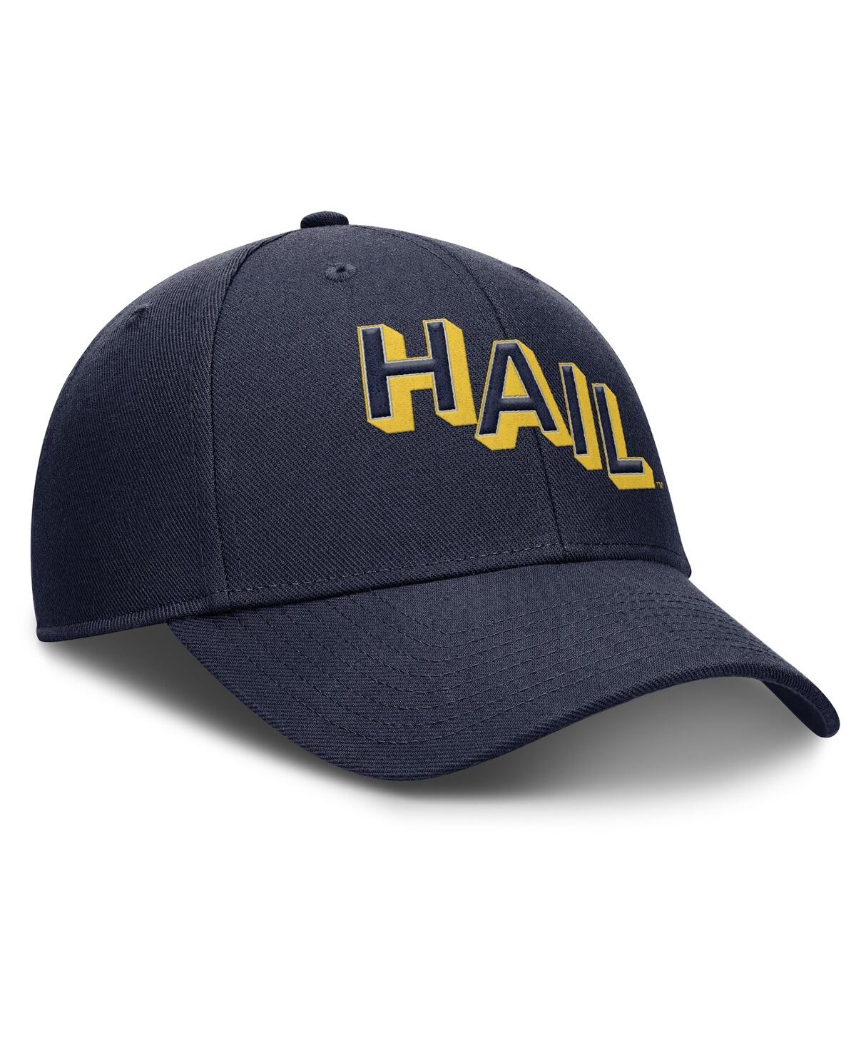 Jordan Men's Navy Michigan Wolverines Slanted Primetime Rise Performance Adjustable Hat In Blue