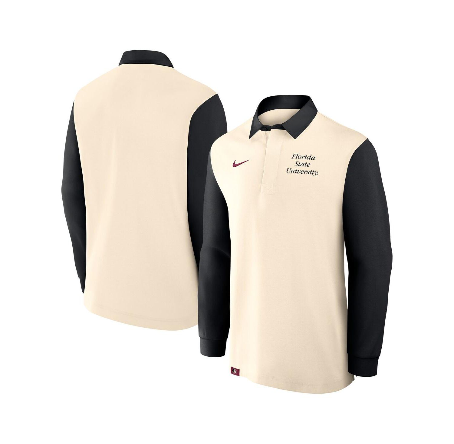 Men's Tan/Black Florida State Seminoles Rugby Long Sleeve Shirt