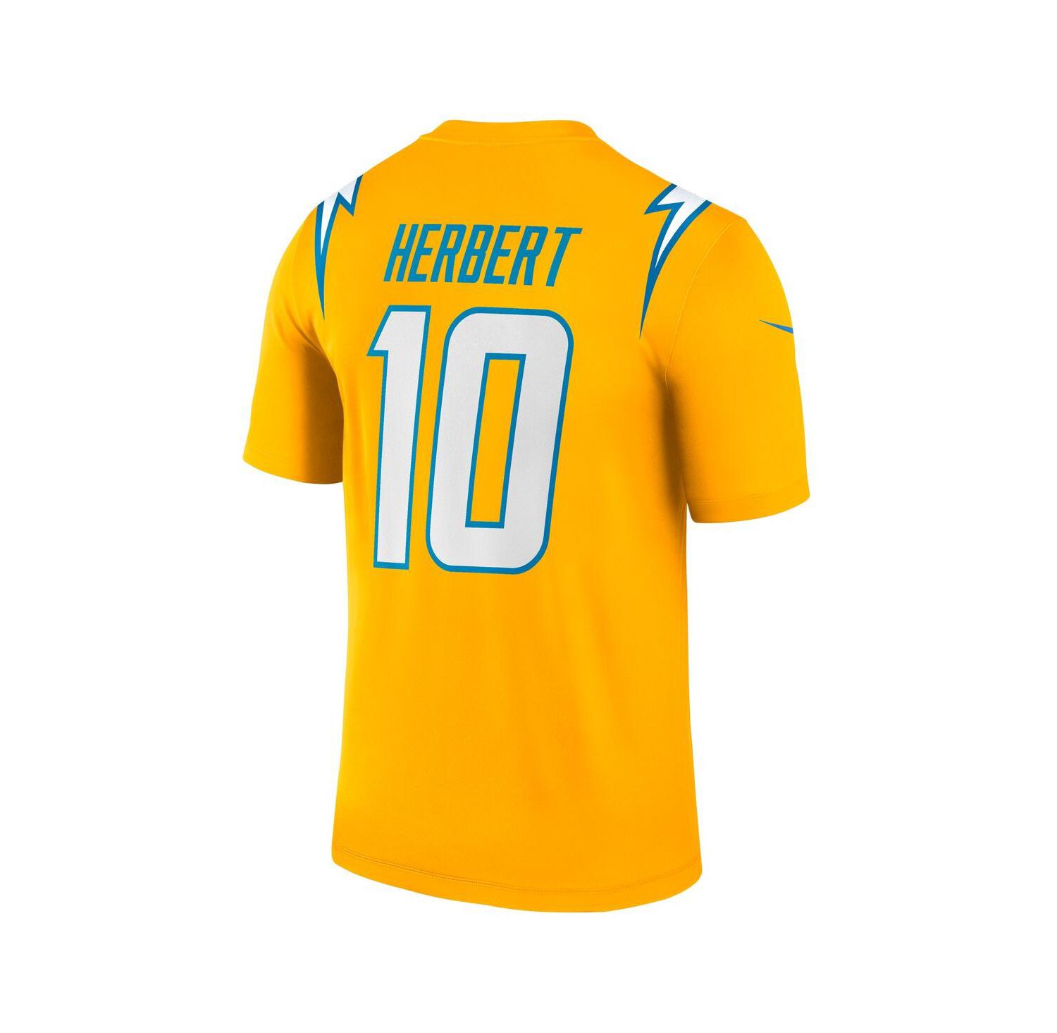 Men's Justin Herbert Gold Los Angeles Chargers Alternate Charger Power Legend Player Performance Top