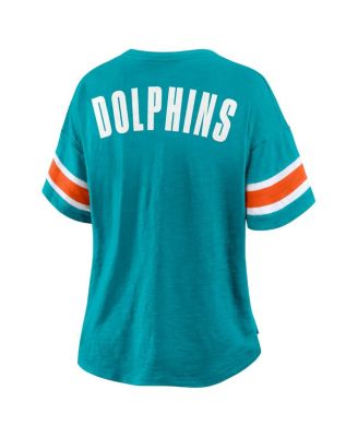 Women's Aqua Miami Dolphins Redzone Curl Route T-Shirt