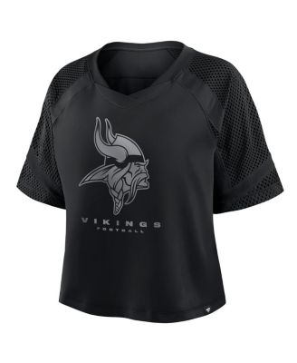 Women's Minnesota Vikings Oversized Raglan V-Neck Blackout Fashion Jersey