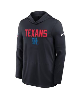 Men's Blue Houston Texans Alt Pack Pass Accuracy Performance Long Sleeve Hoodie T-Shirt