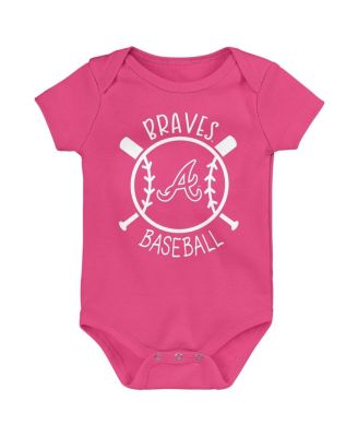 Baby Boys and Girls 3-Pack Atlanta Braves Slide Home Bodysuit Set