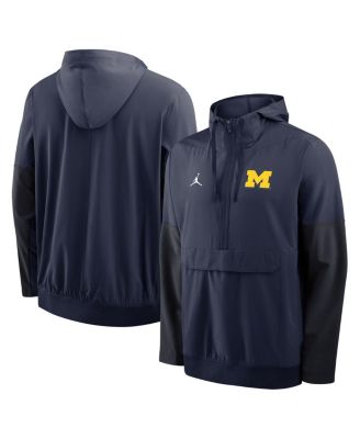 Nike - Men's Navy Michigan Wolverines Anorak Half-Zip Hoodie Jacket