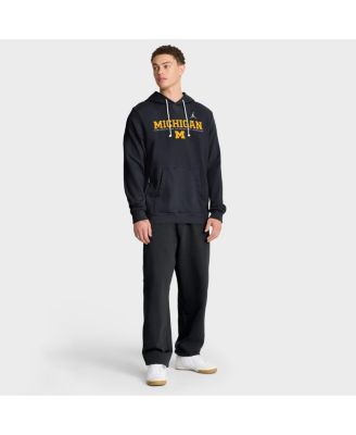 Men's Navy Michigan Wolverines 2025 Sideline Performance Pullover Hoodie