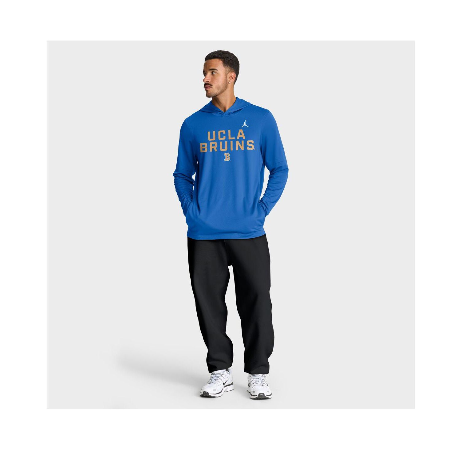 Men's Blue UCLA Bruins 2025 Sideline Performance Long Sleeve Hoodie T-Shirt