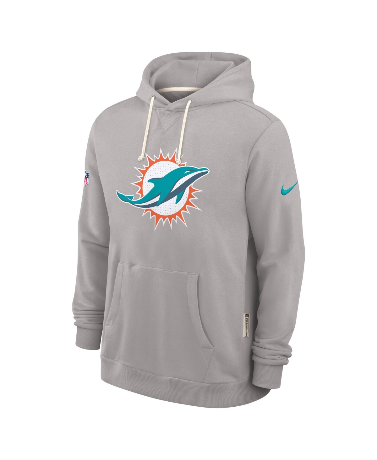 Nike Charcoal Miami Dolphins Sideline Standard Issue Initial Home Dri-fit Hoodie In Gray