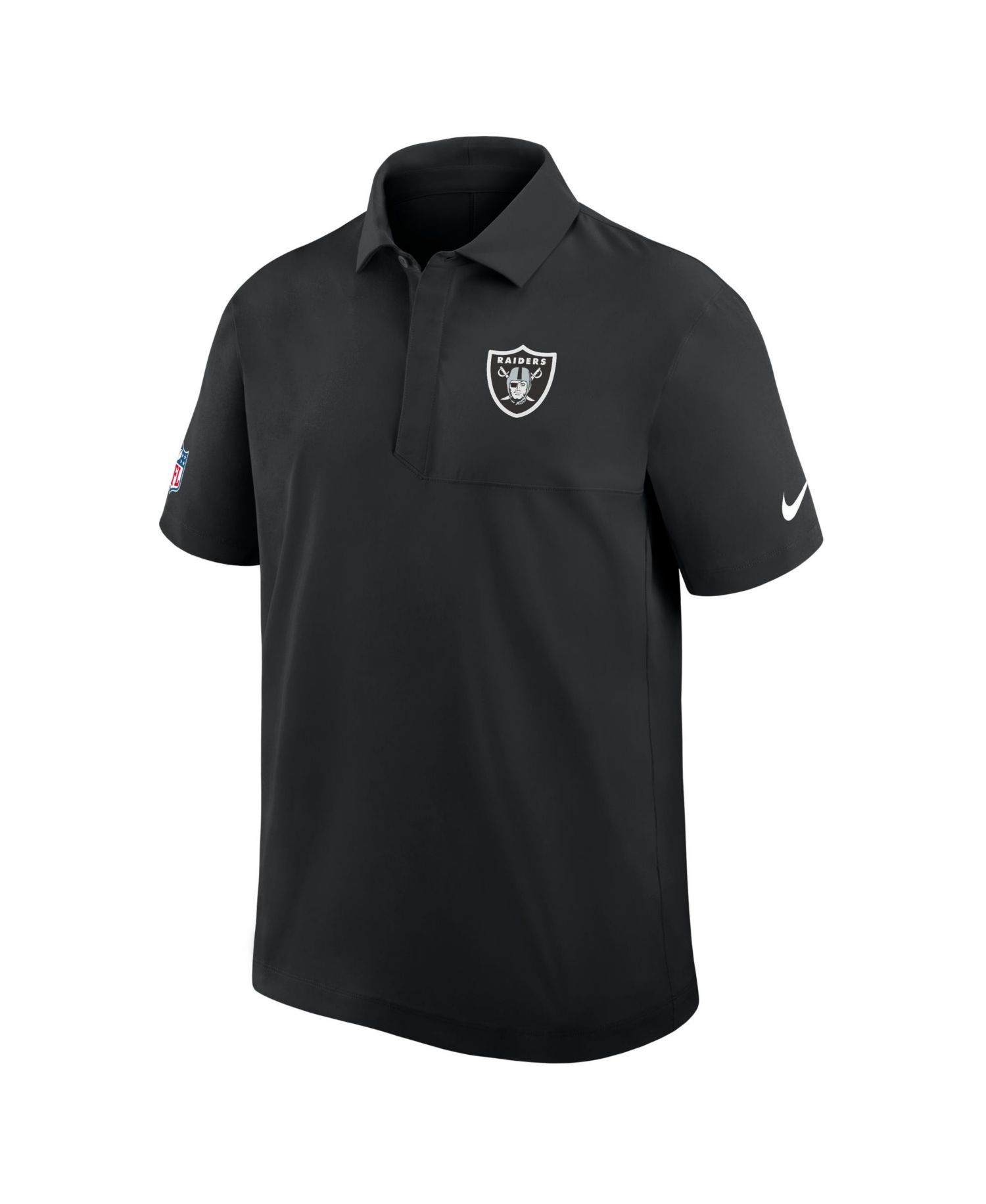 Men's Black Las Vegas Raiders Sideline City Pride Woven Performance Polo Shirt