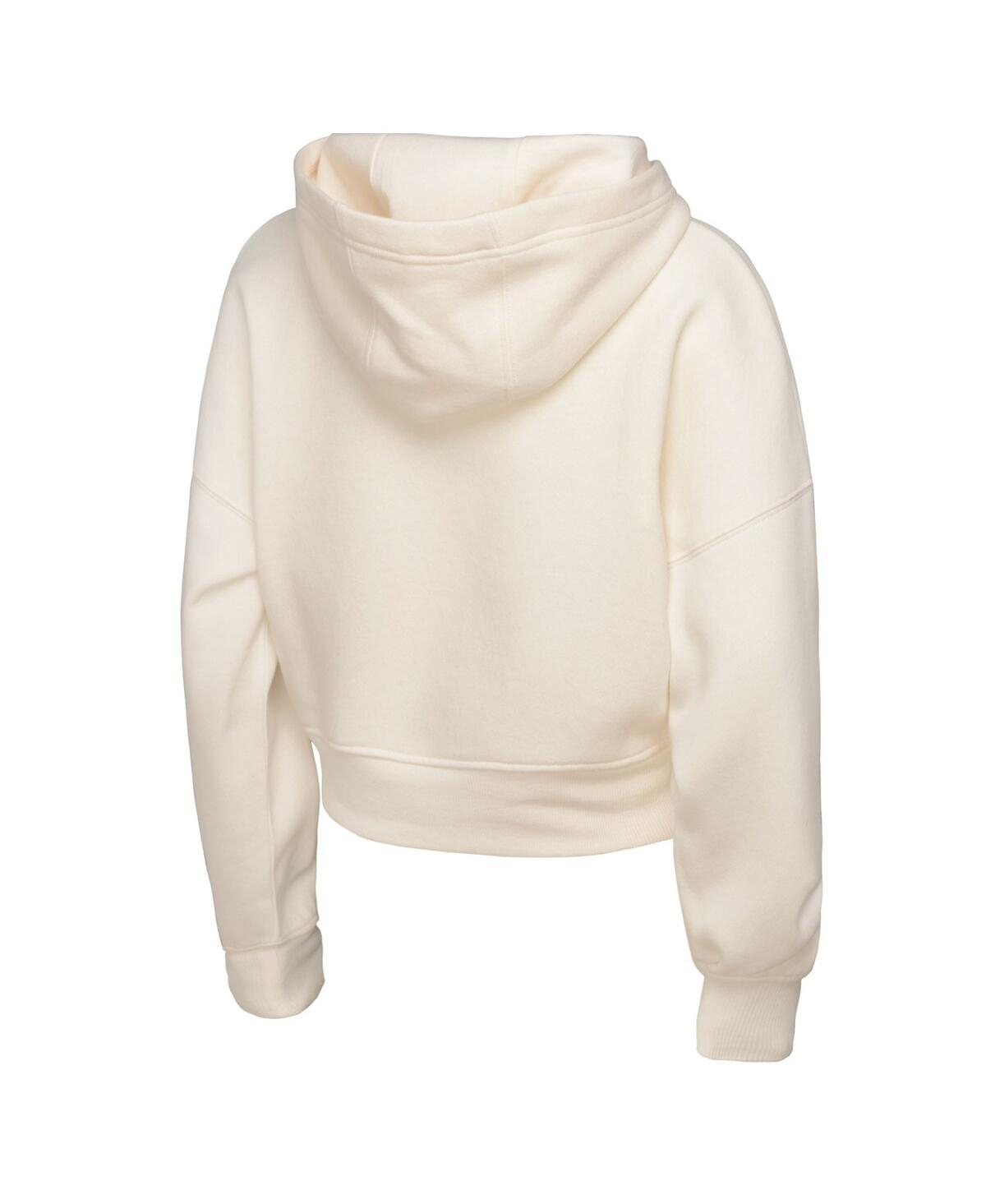 Outerstuff Girl's Youth  Cream Texas Longhorns Oversized Blitz Cropped Pullover Hoodie In Neutral