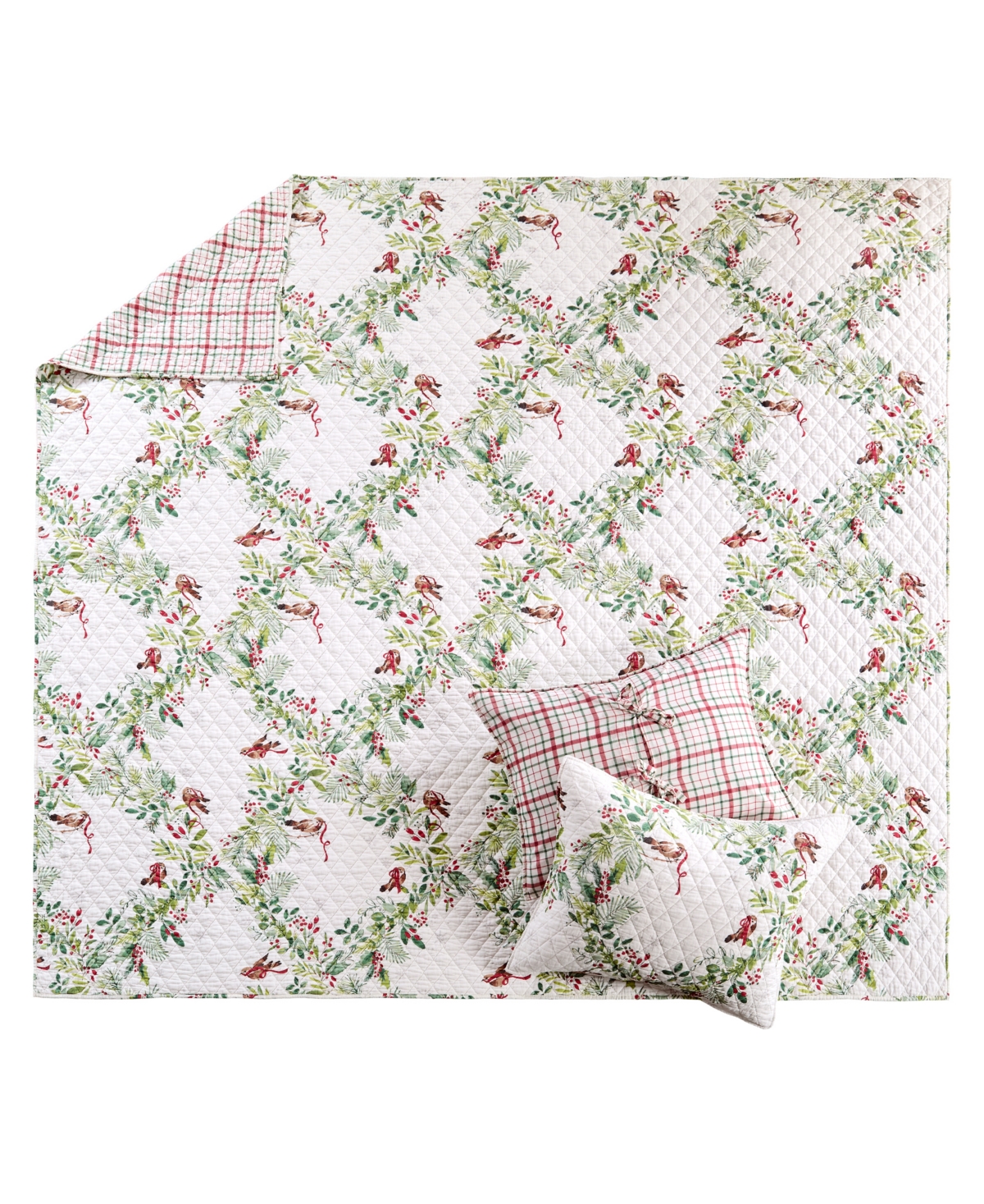 Levtex Home Tinsel Tidings Reversible Quilt, Full/queen In White