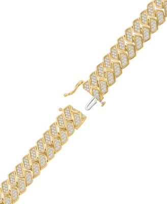 Men's Diamond Pav&eacute; Link Bracelet (4 ct. t.w.) in 14k Gold-Plated Sterling Silver