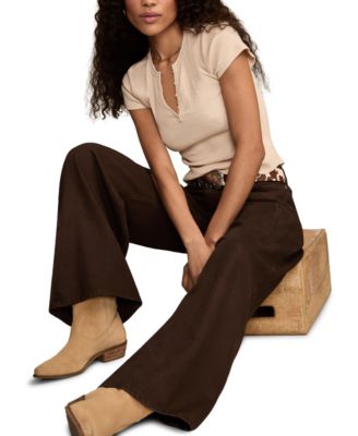 Women's Short Sleeve Henley Neck Top