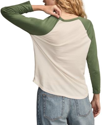Women's Lucky In Love Butterfly T-shirt with Raglan Sleeves