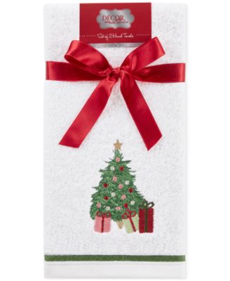 Holiday Christmas Tree Turkish Cotton 2-Pc. Hand Towel Set, 16&amp;quot; x 28&amp;quot;