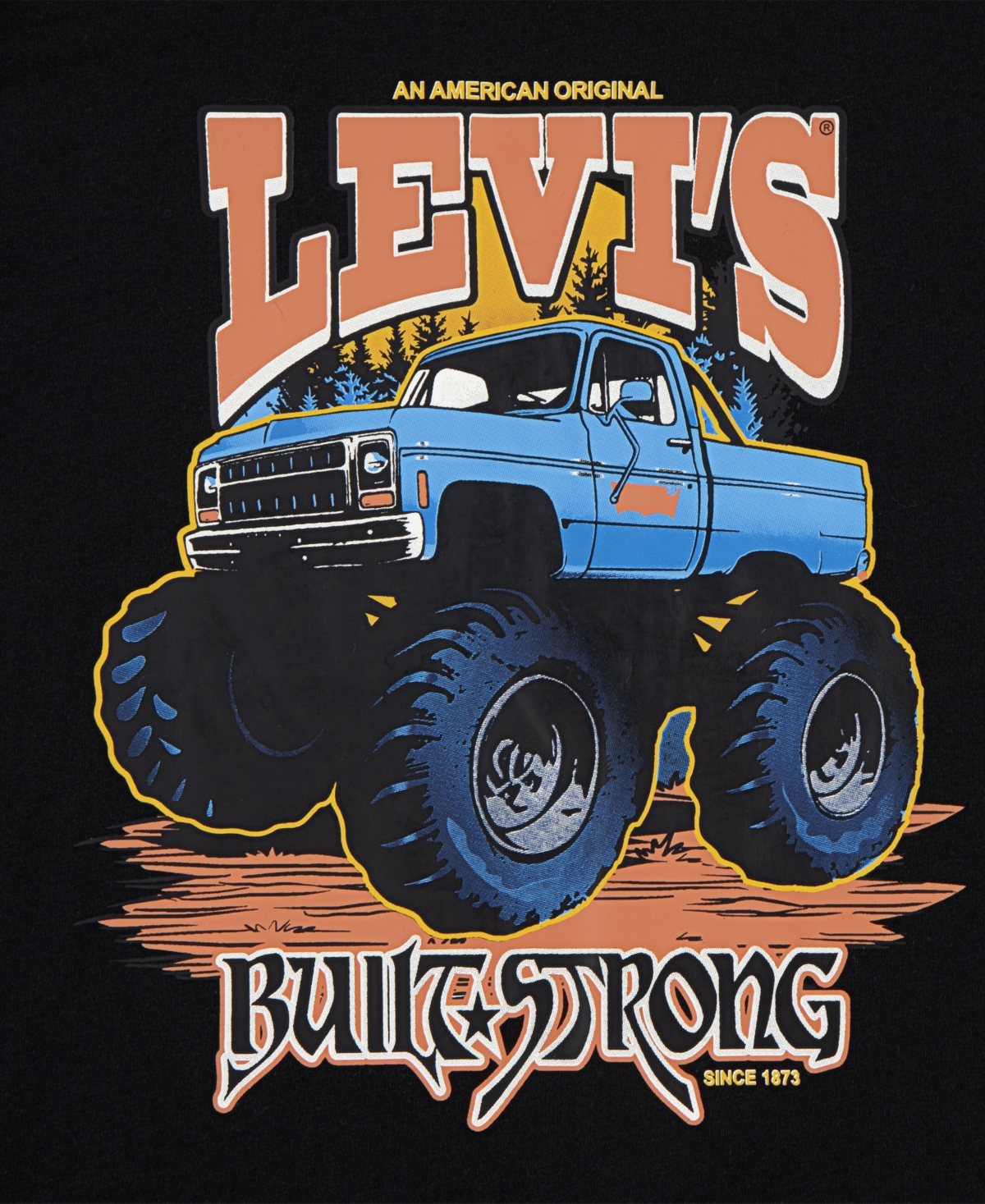 Levi's Big Boys Monster Truck Short Sleeve T-shirt In Black