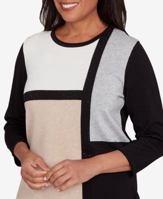Women's Classic Color Block Long Sleeve Sweater
