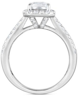 Certified Lab Grown Diamond Emerald Halo Engagement Ring (3-1/3 ct. t.w.) in 14k Gold