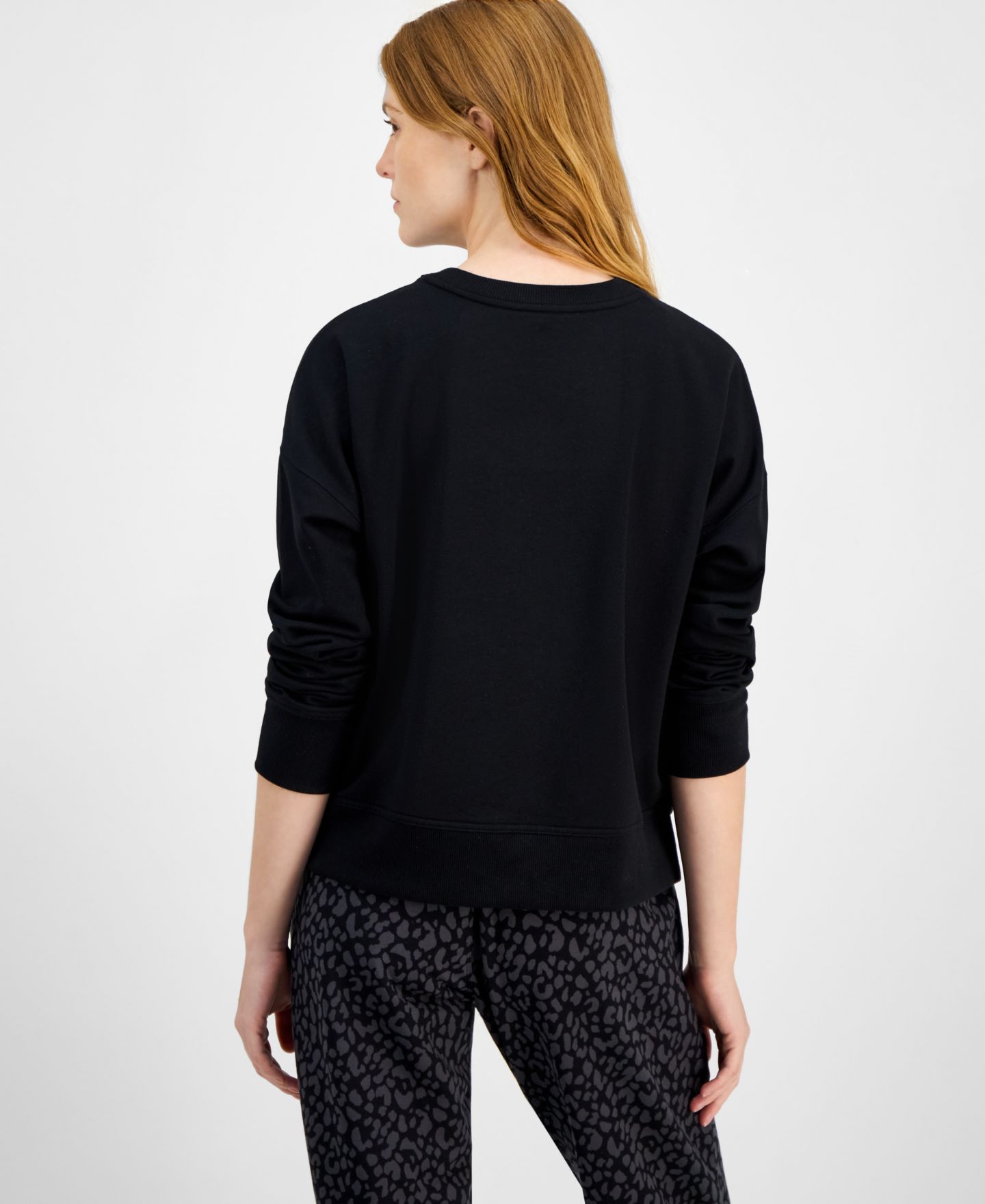 Женский свитшот ID Ideology Crewneck Vented-Hem, цвет: Чёрный — фото 4