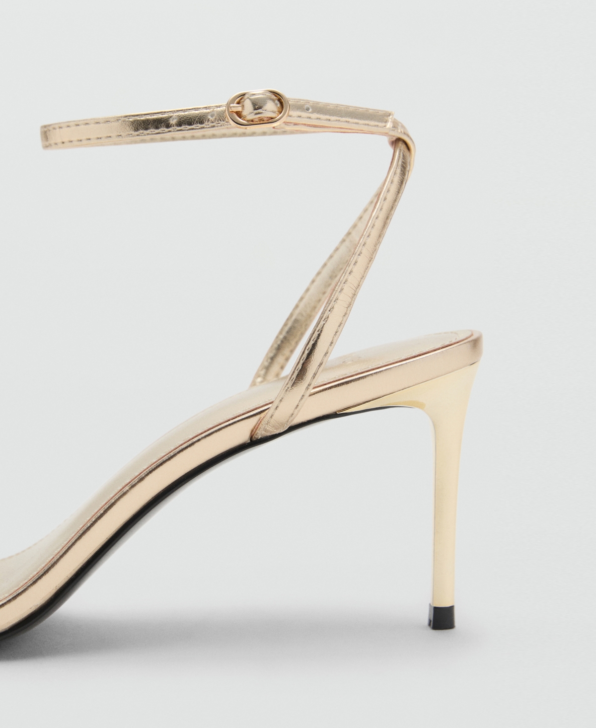Mango Women's Stiletto Heel Strappy Sandal In Gold