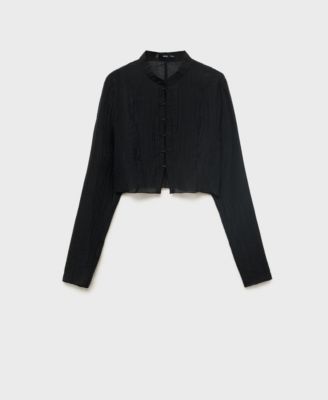 MANGO - Women's Toggle Closures Lyocell Blouse