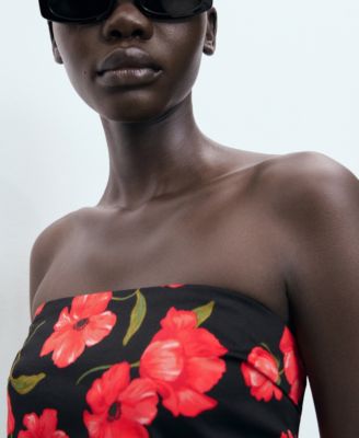 Women's Strapless Floral Dress