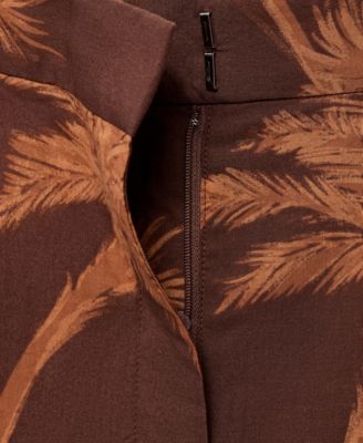 Women's Palm Print Cotton Bermuda Shorts