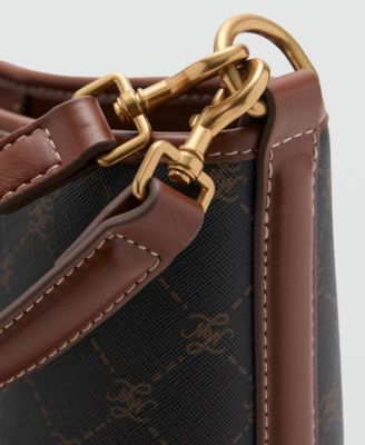 Women's Large Contrast Print Bucket Bag