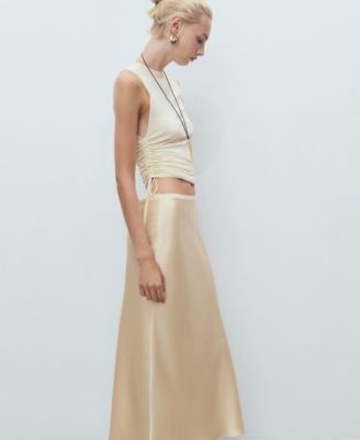 Women's Midi Satin Skirt