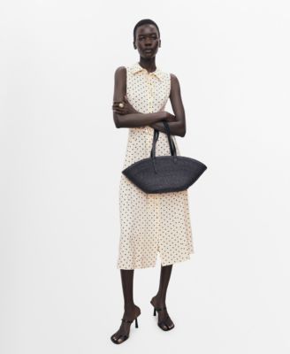 MANGO - Women's Polka Dot Shirt Dress