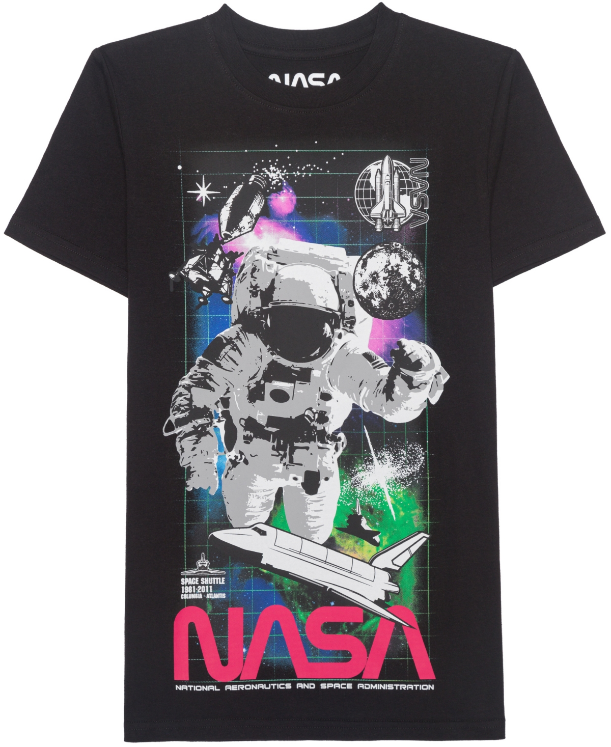 Nasa Big Boys Space Explorer Short Sleeve T-shirt In Black