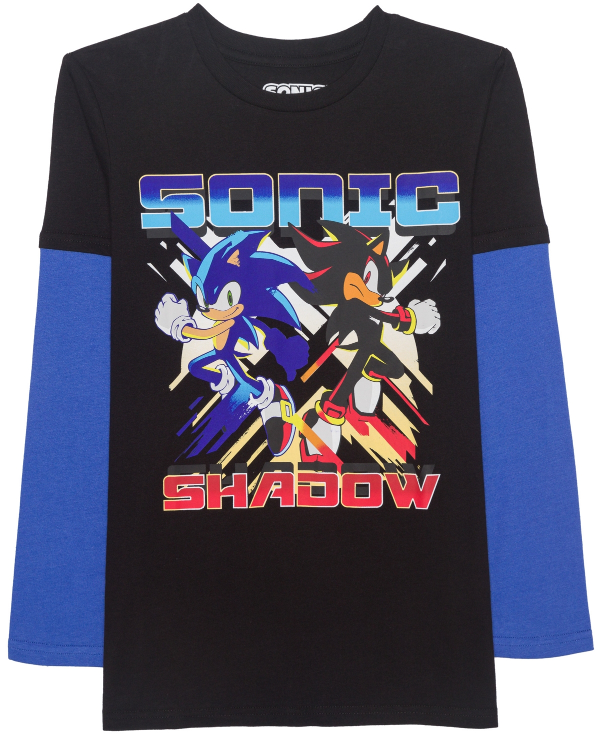 Sonic Big Boys Long Sleeve Twofer T-shirt In Multi