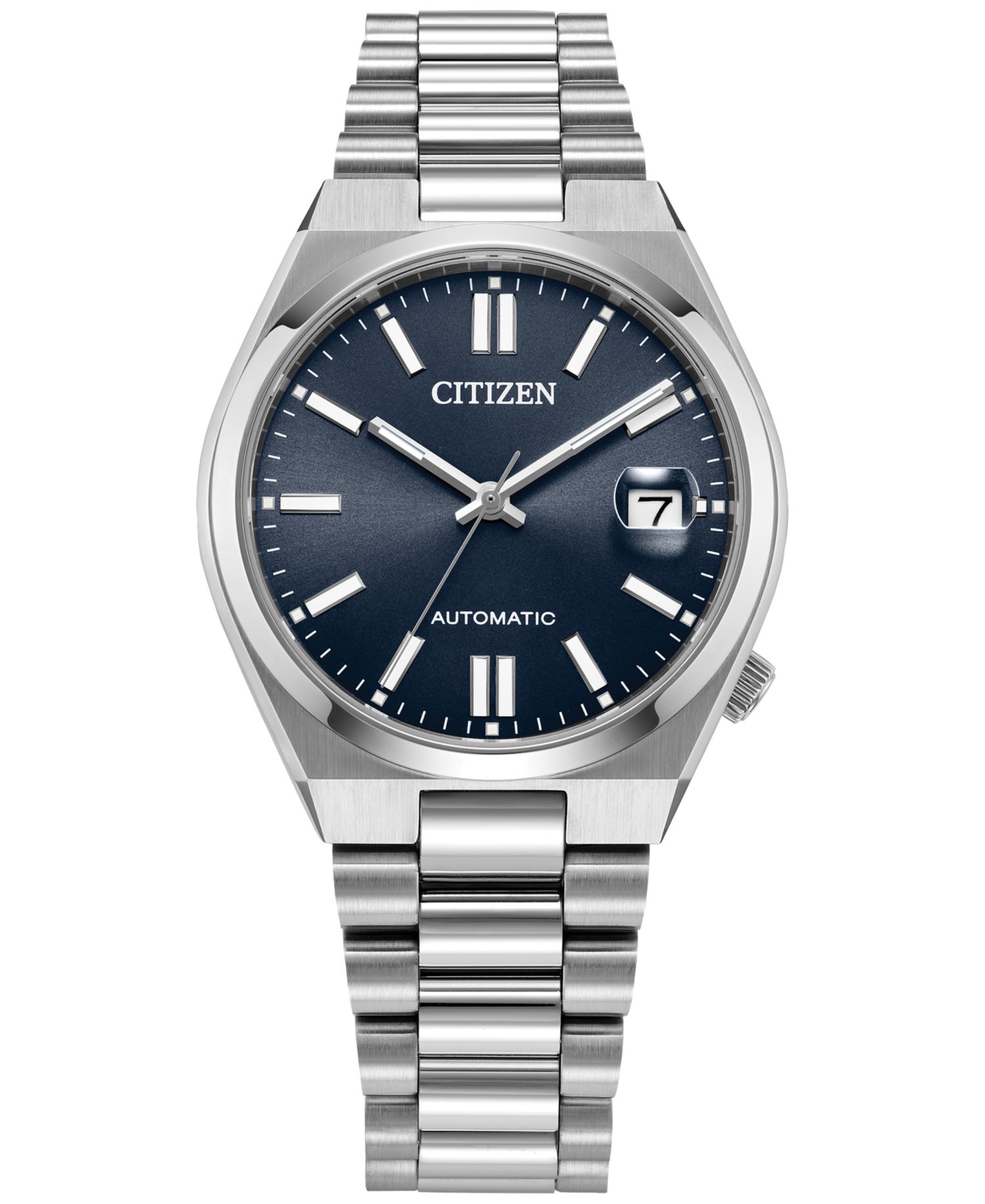 Men's Sport Luxury Tsuyosa Automatic Silver-Tone Stainless Steel Bracelet Watch 37mm