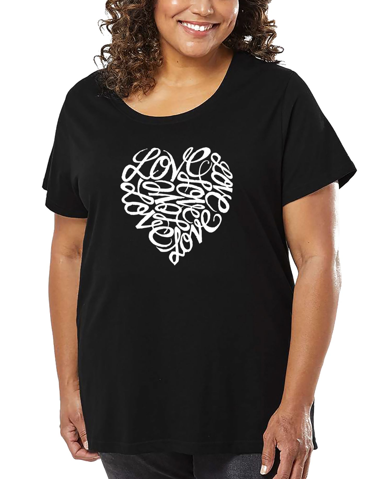 Plus Size Love Word Art T-Shirt