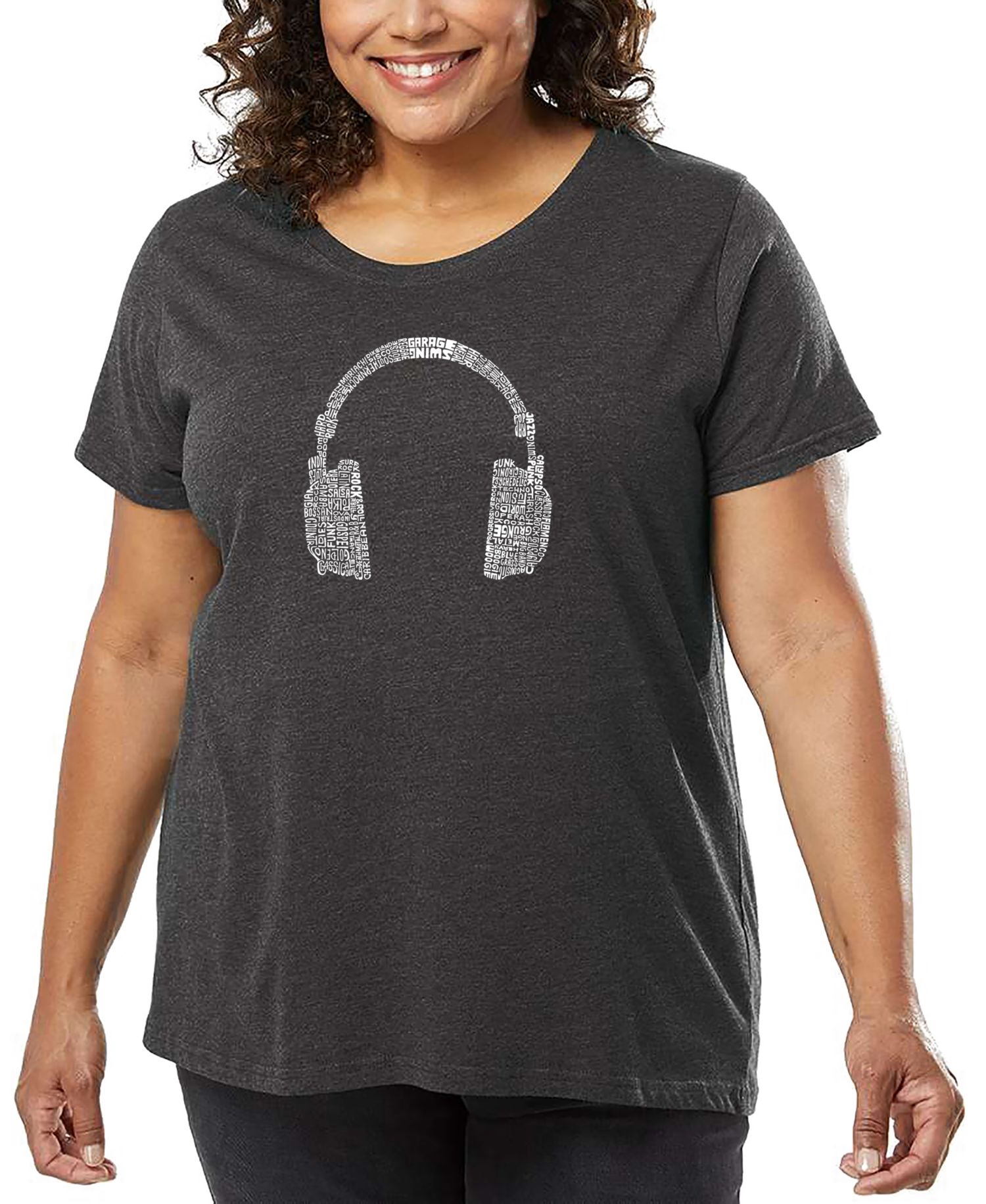 Plus Size Different Genres Of Music Word Art T-Shirt