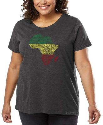 Plus Size Countries In Africa Word Art T-Shirt