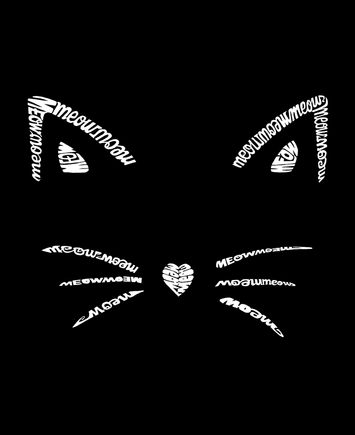 La Pop Art Plus Size Whiskers Word Art T-shirt In Black