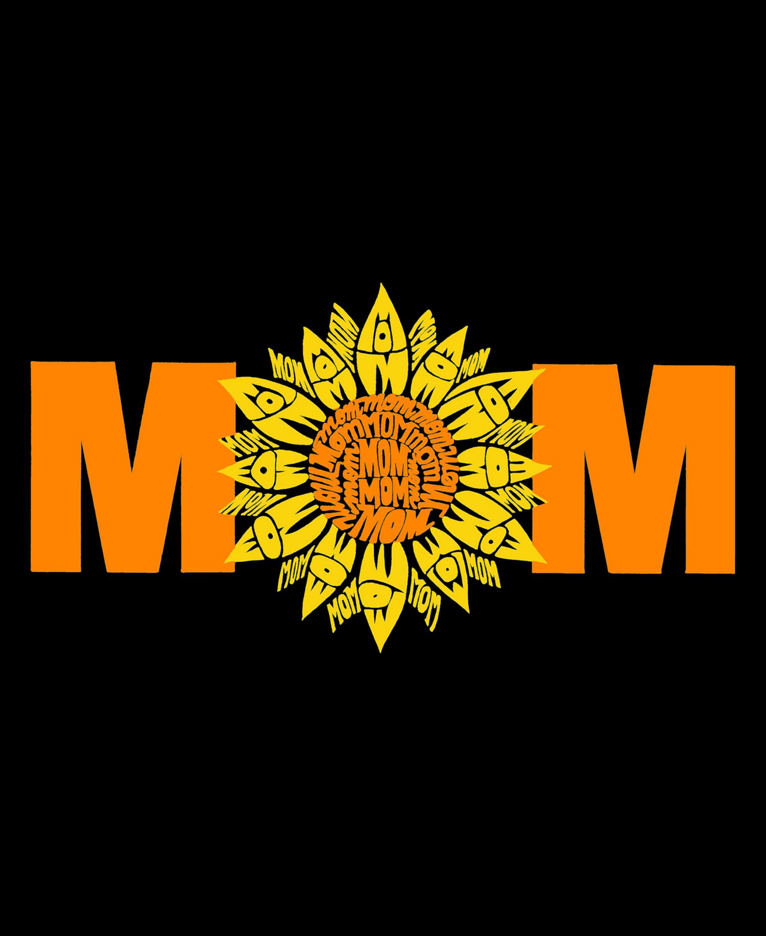 Plus Size Mom Sunflower Word Art T-Shirt