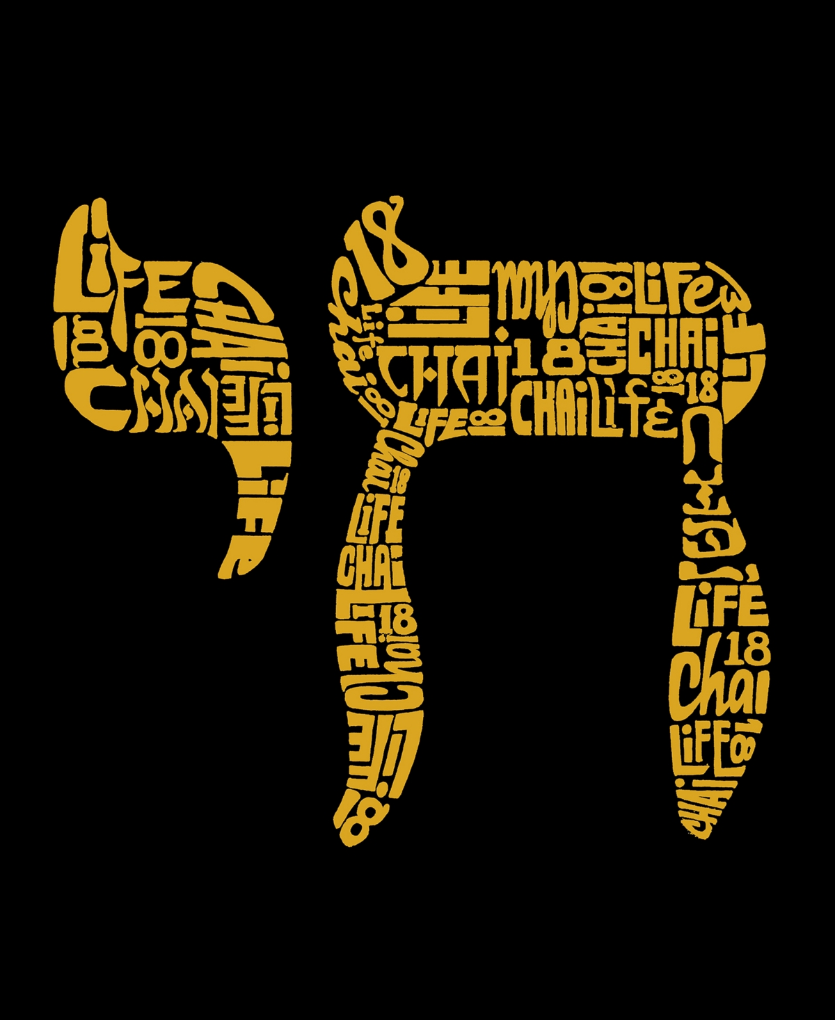 La Pop Art Plus Size Chai Word Art V-neck T-shirt In Black