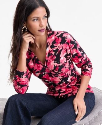 Women's Surplice-Neck Dolman-Sleeve Top, Macy's Exclusive