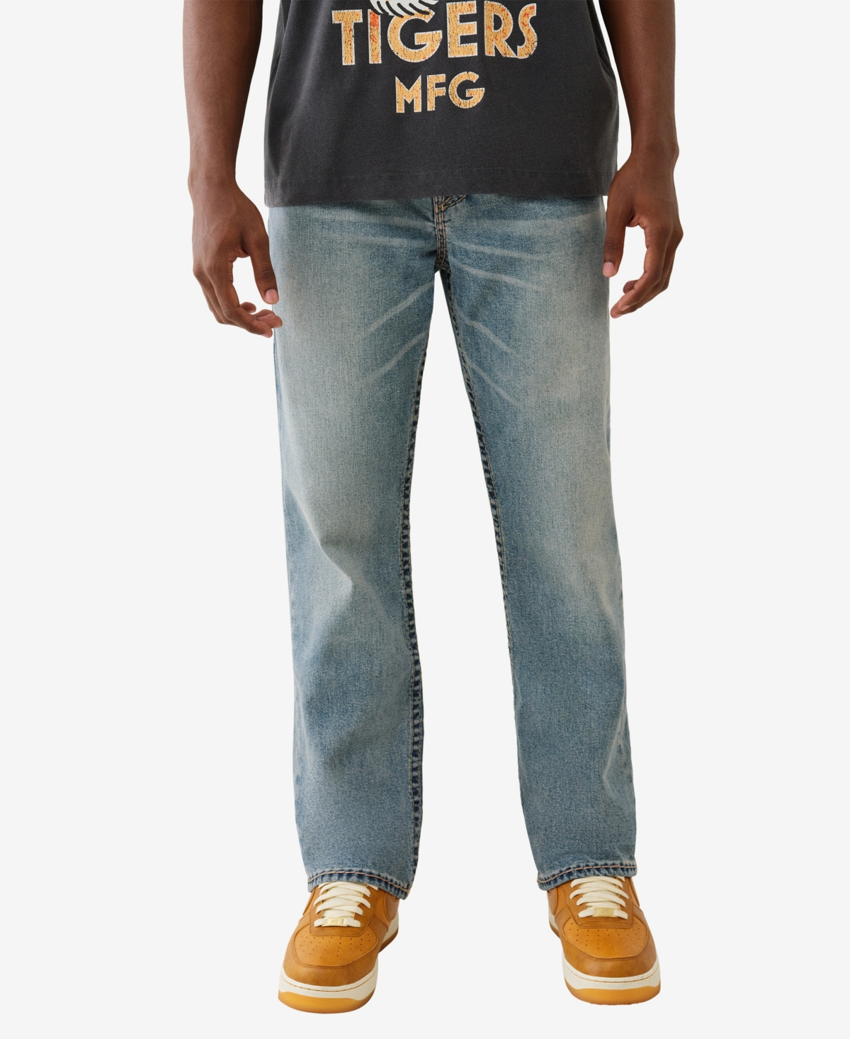 True Religion Ricky Super T Flap Straight Leg Jeans In Multi
