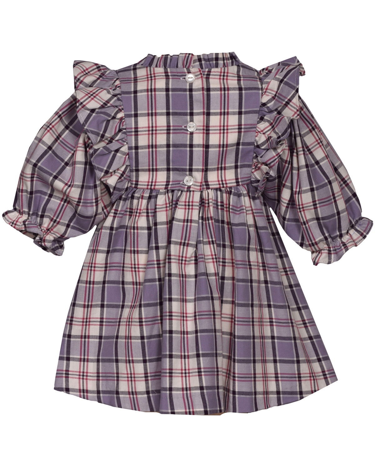 Bonnie Baby Baby Girls Smocked Plaid Dress In Purple