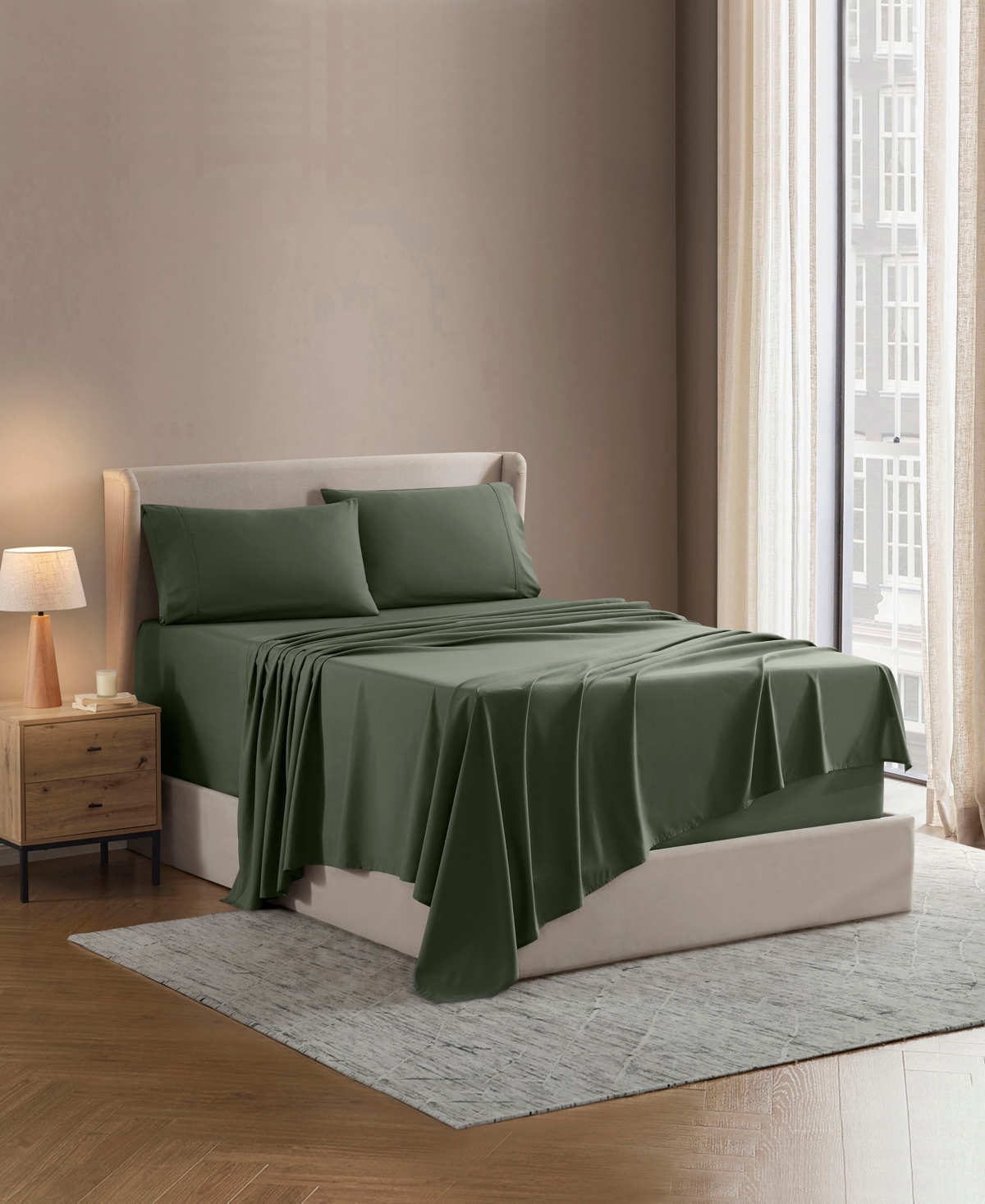 Nestl Premier Collection Deep Pocket 4 Piece Sheet Set, Full In Green