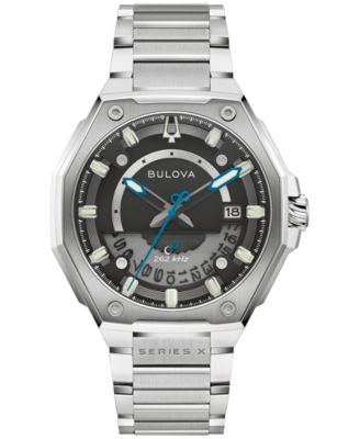Bulova - Men's Luxury Series X HPQ Precisionist Silver-Tone Stainless Steel Bracelet Watch 42mm