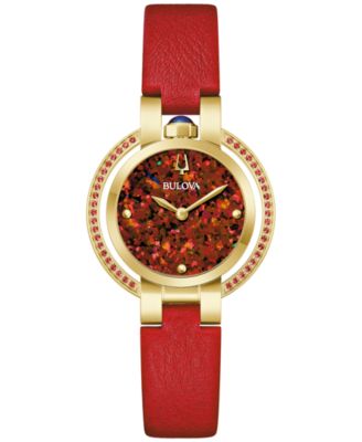 Women's Classic Rubaiyat Red Leather Strap Watch 30.5mm