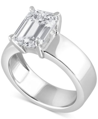 Badgley Mischka - Certified Lab Grown Diamond Emerald-Cut Solitaire Engagement Ring (3-1/2 ct. t.w.) in 14k Gold