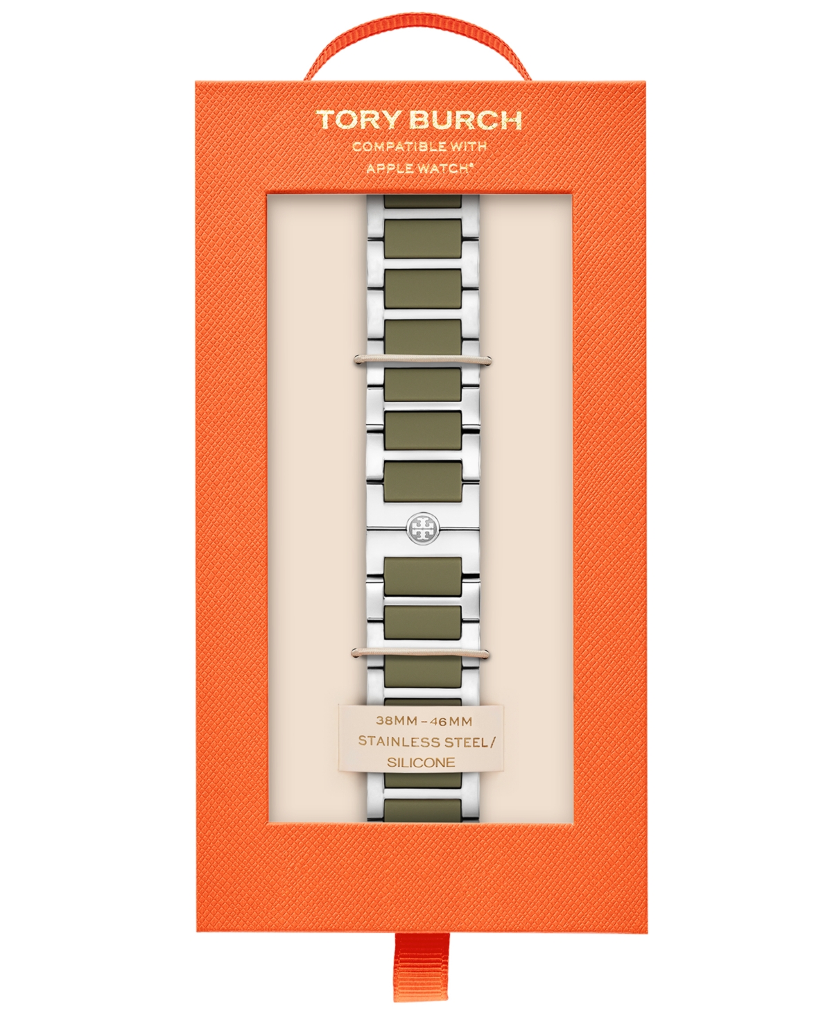 Tory Burch Women's The Kira Green Silicone & Stainless Steel Bracelet For Apple Watch 38mm-46mm In Multi