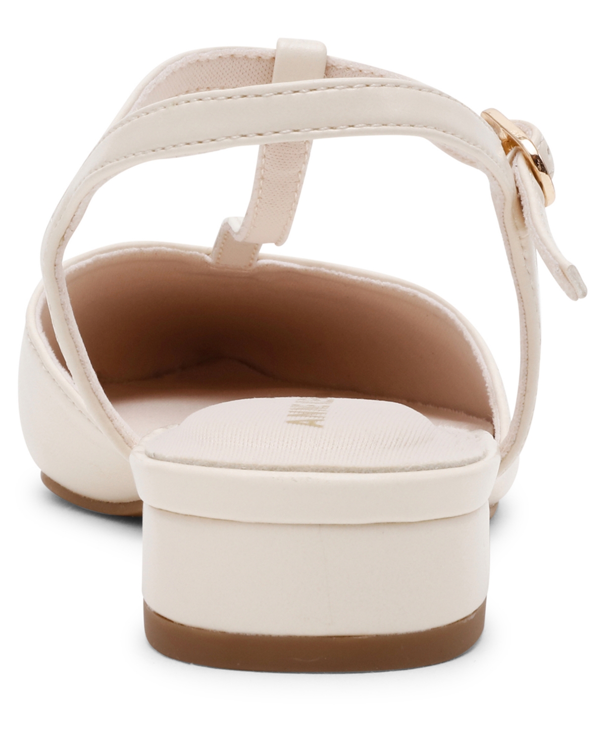 Anne Klein Emily Ankle Strap Pointed Toe Flat In Brown