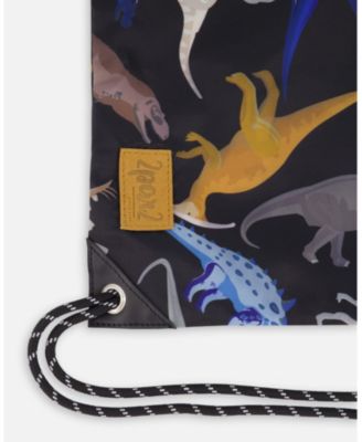 Boy Drawstring Bag Black Dinosaur Print - Toddler|Child
