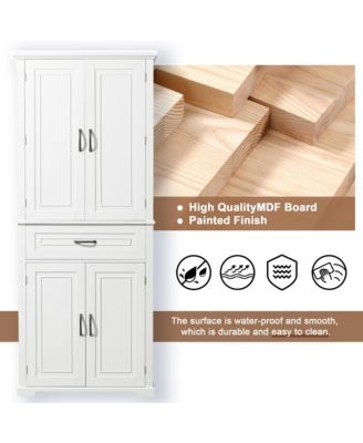 Bathroom Storage Cabinet with Doors and Drawer, Multiple Storage Spaces, Adjustable Shelf