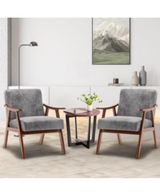 Mid-Century Modern Chair with Solid Wood Frame